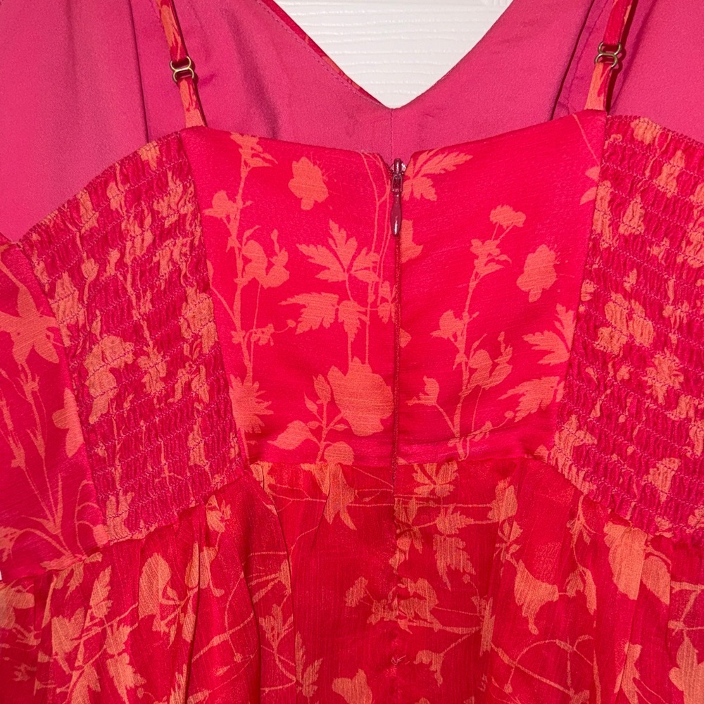 Amanda Uprichard Pink Floral Tiered Spaghetti-Strap Gown - Picture 10 of 14